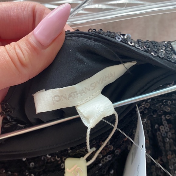 Johnathan simkhai black drape sequin skirt size 2 - Picture 6 of 7